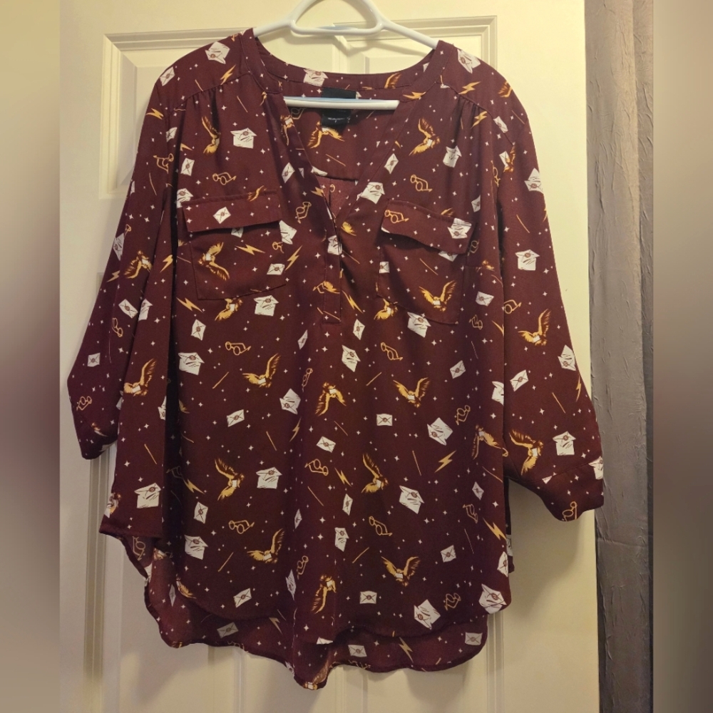 Torrid, Harry Potter, Burgundy Shirt, Torrid Size 1